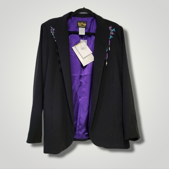 Bob Mackie Jackets & Blazers - Bob Mackie Blazer Wearable Art Open Front Jacket Lined